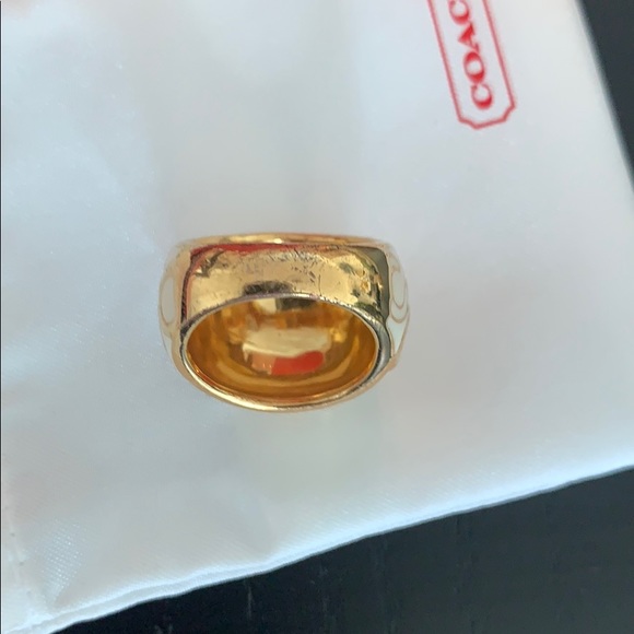 Coach Enamel Signature Pave Cocktail Ring Designer - Picture 5 of 6